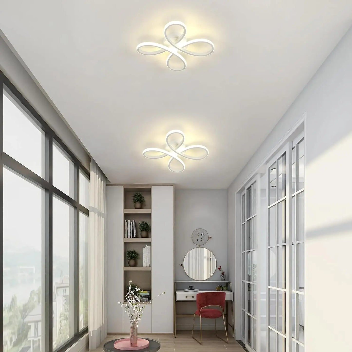 Modern Flowing Loop LED Ceiling Light, 30W