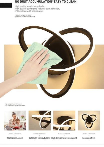 GlowStruct Modern Clover LED Ceiling Light