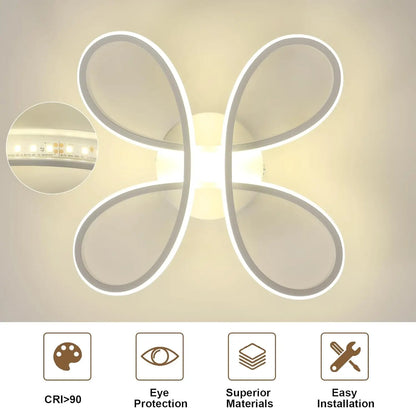 Modern Flowing Loop LED Ceiling Light, 30W