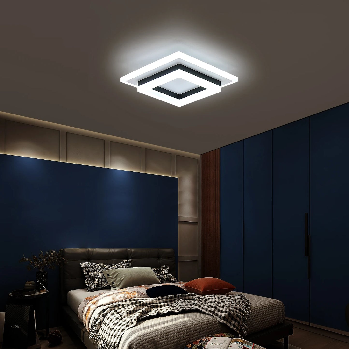 Modern LED Square Ceiling Light, 24W