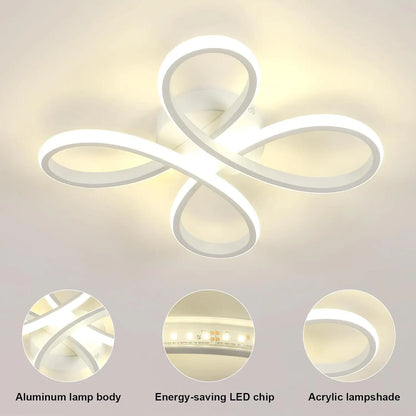 Modern Flowing Loop LED Ceiling Light, 30W