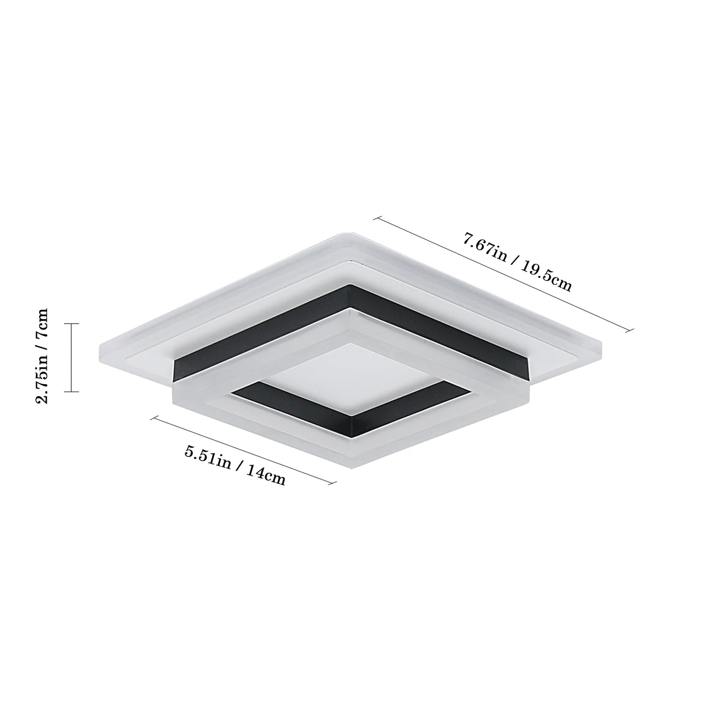 Modern LED Square Ceiling Light, 24W